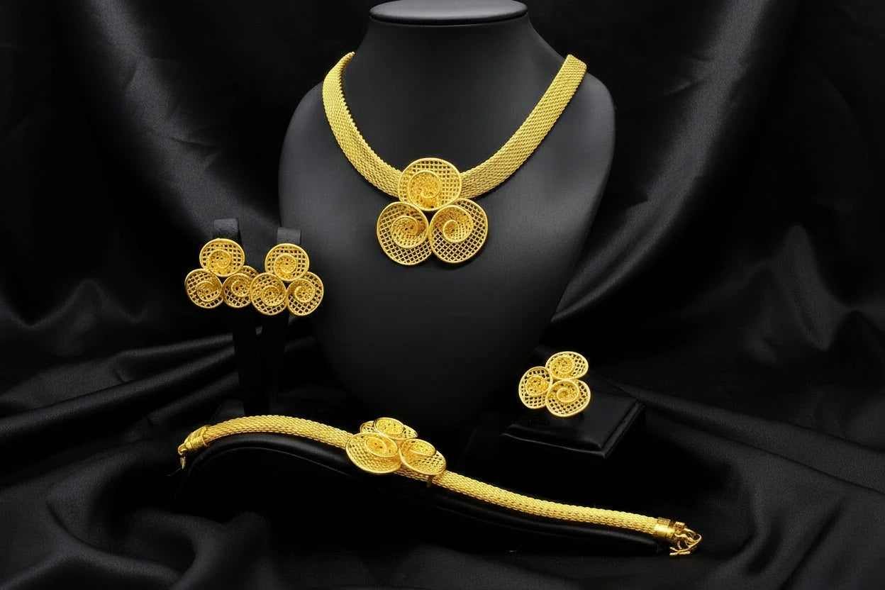 classic gold plated jewelry with elegant luxury design