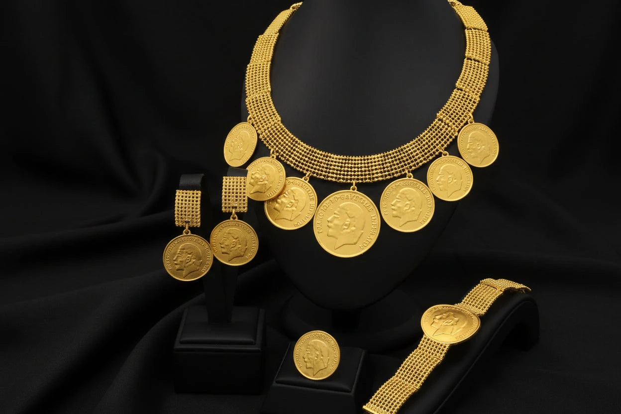 coin gold plated jewelry with elegant luxury design