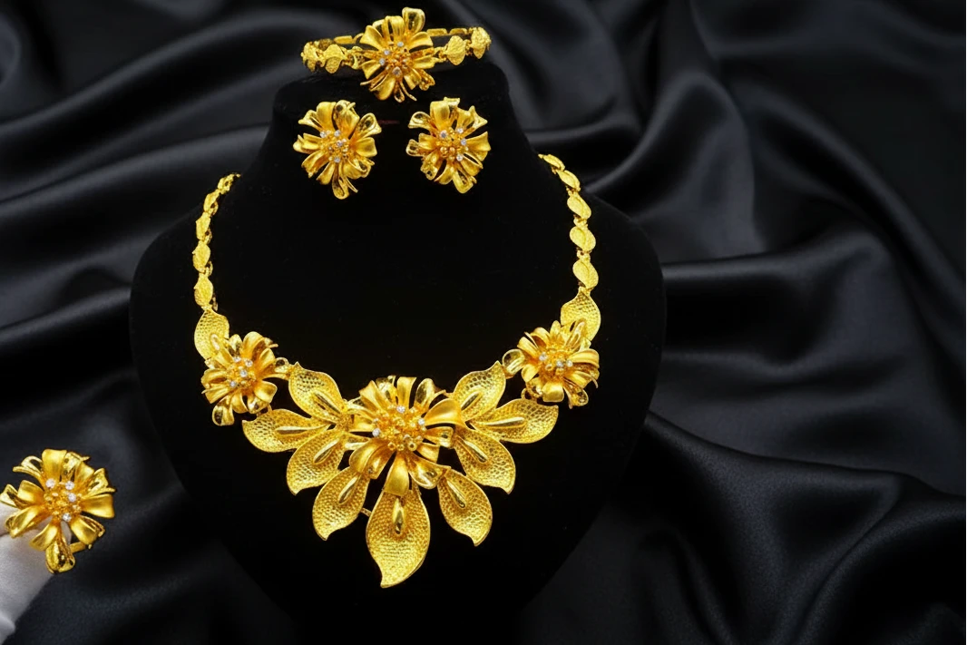 classic gold plated jewelry with elegant luxury design