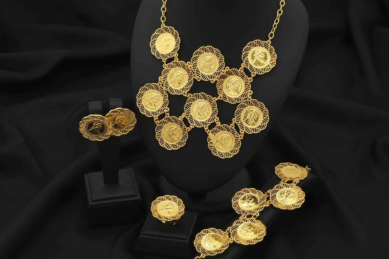 coin gold plated jewelry with elegant luxury design