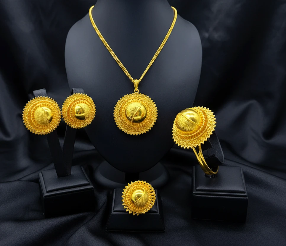 classic gold plated jewelry with elegant luxury design