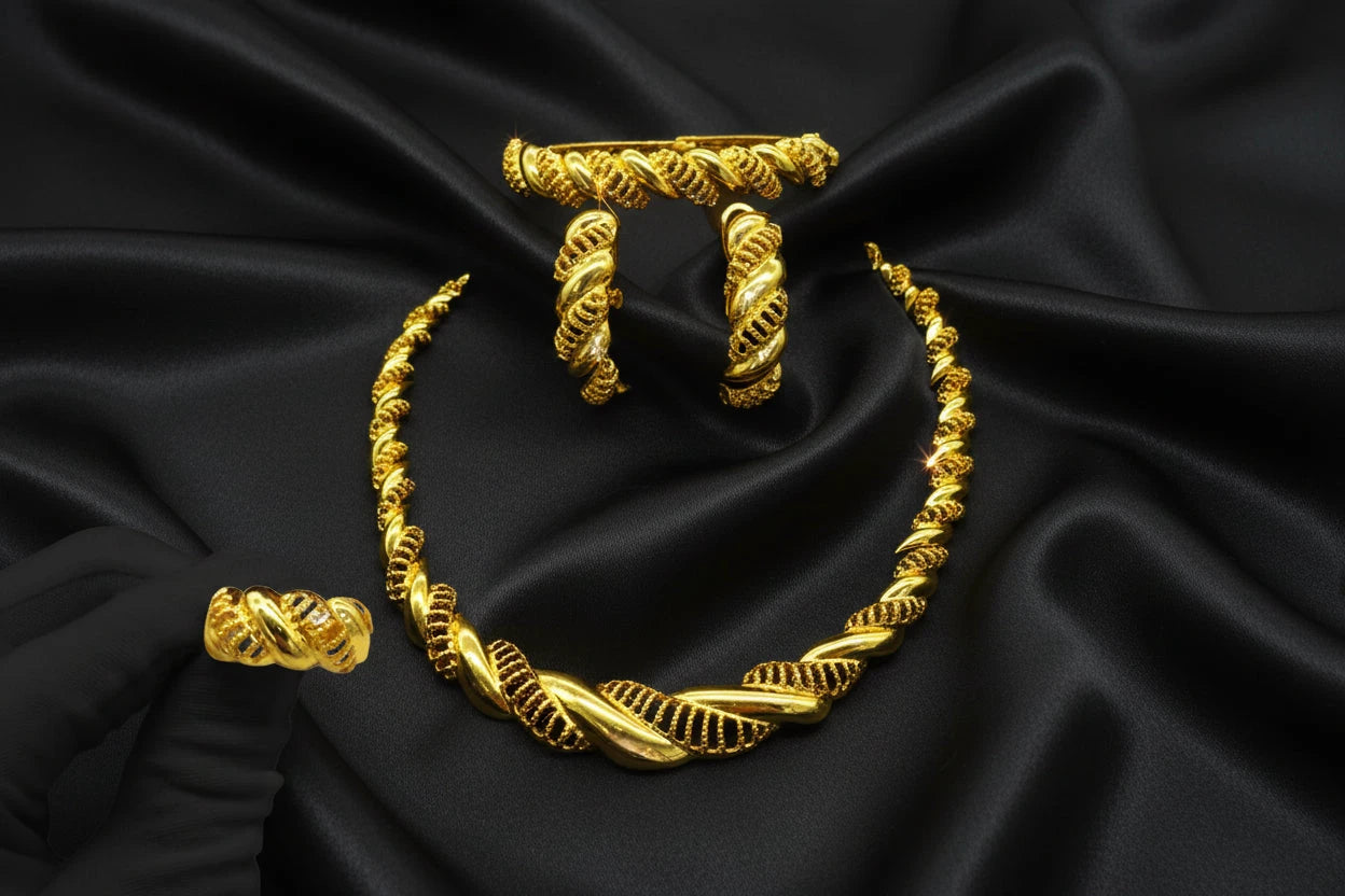 classic gold plated jewelry with elegant luxury design
