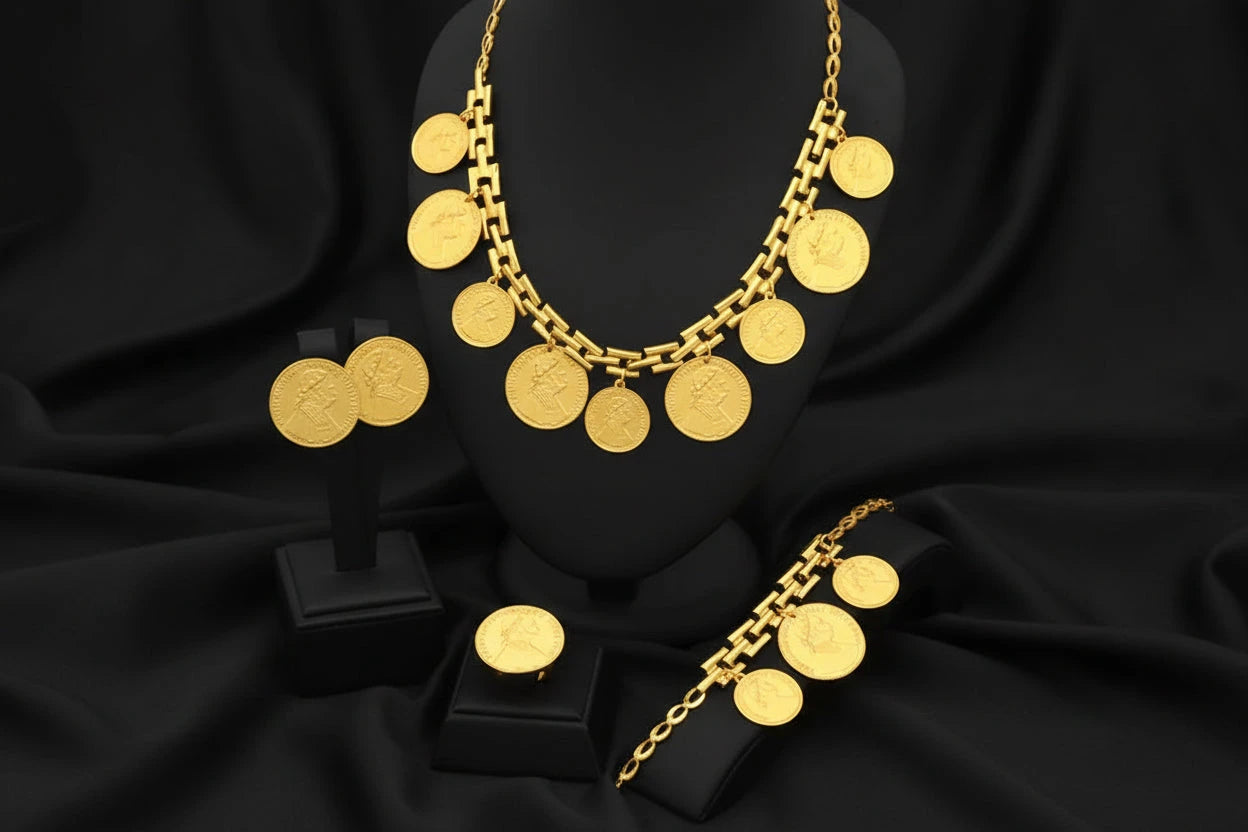 coin gold plated jewelry with elegant luxury design