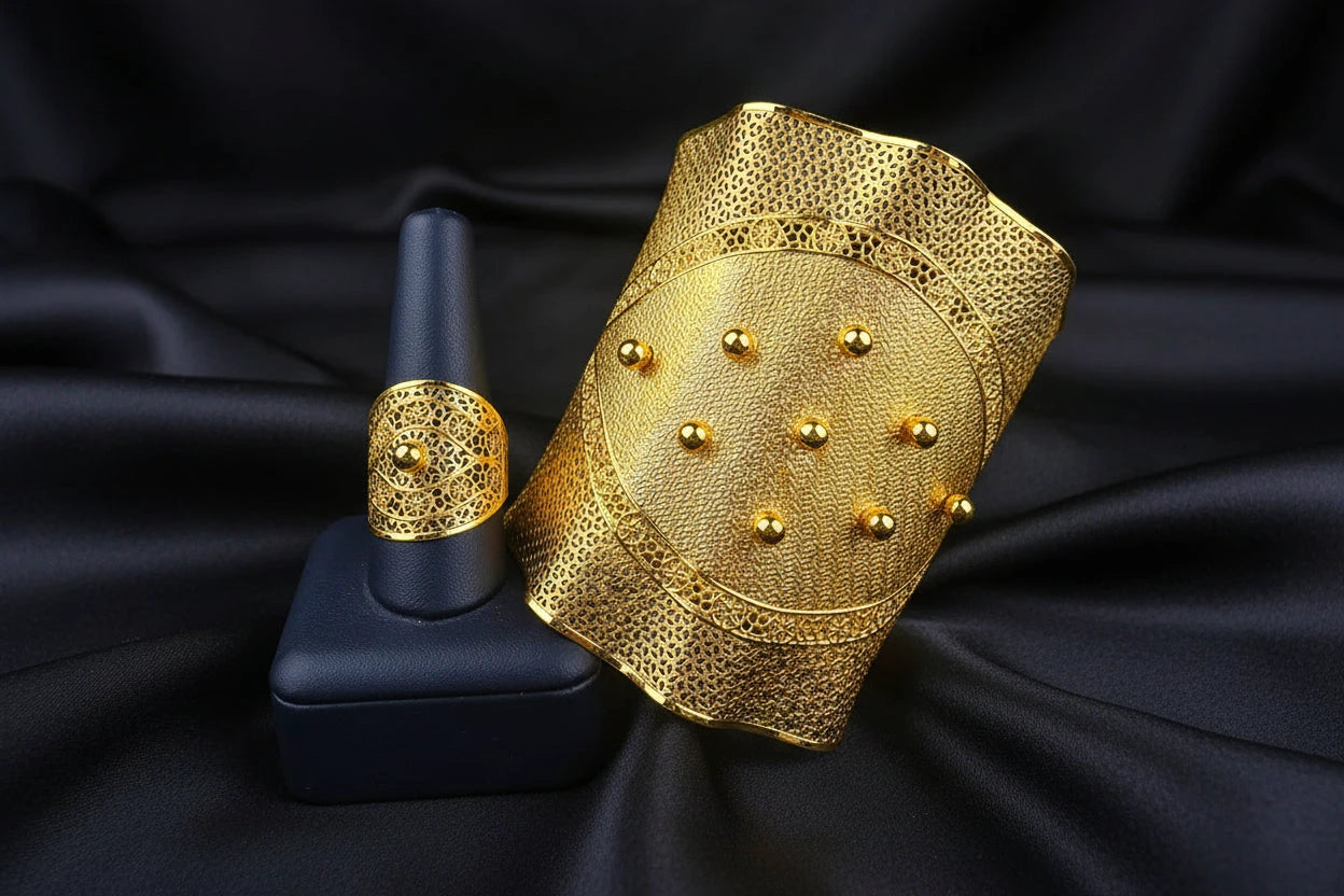 classic gold plated jewelry with elegant luxury design