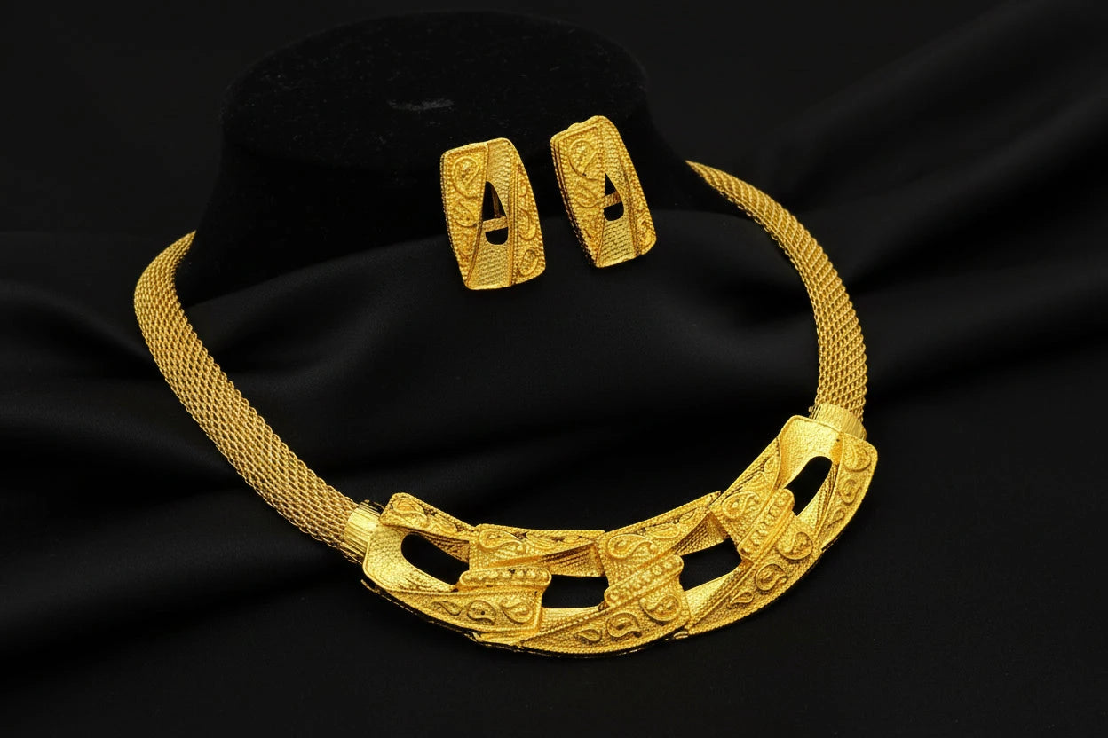 classic gold plated jewelry with elegant luxury design