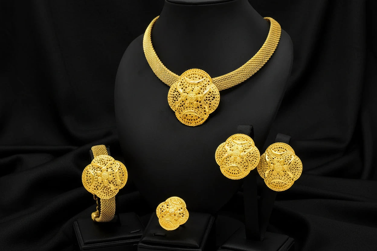 classic gold plated jewelry with elegant luxury design