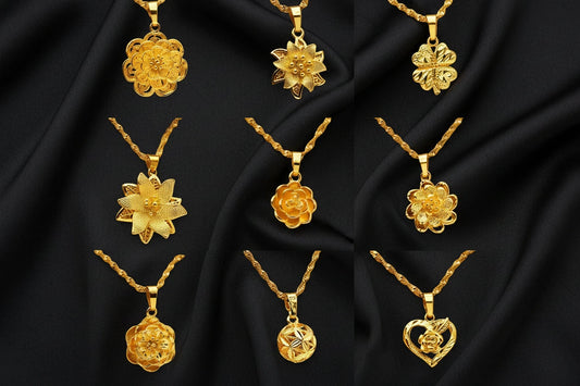 floral gold plated jewelry with elegant luxury design