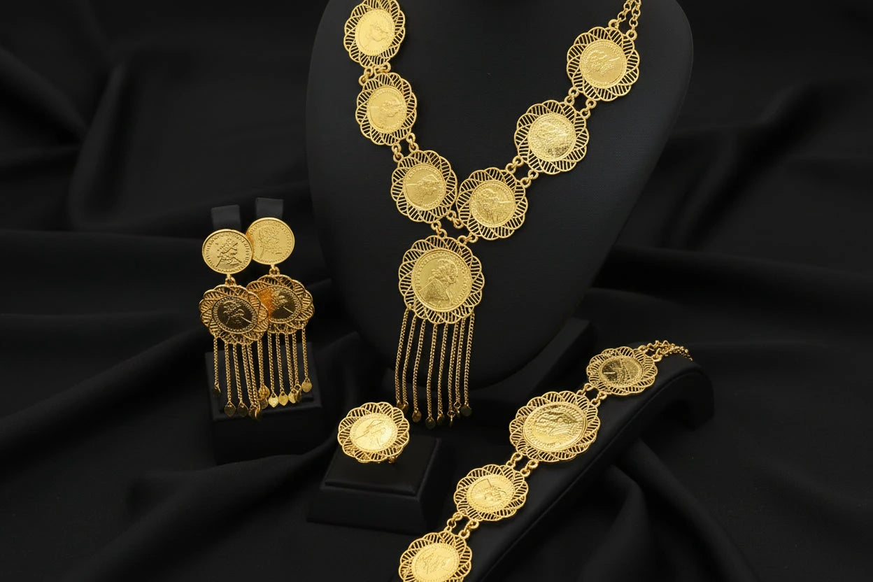 coin gold plated jewelry with elegant luxury design