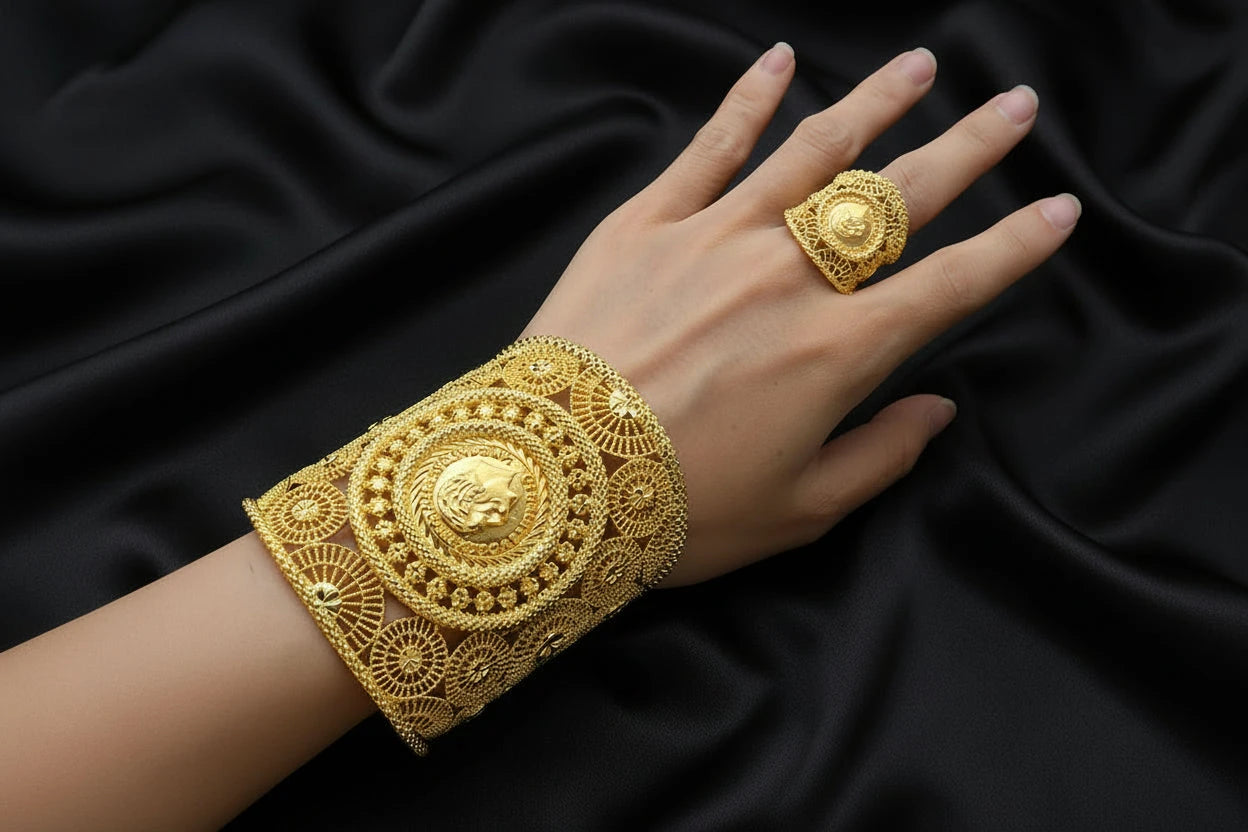 coin gold plated jewelry with elegant luxury design
