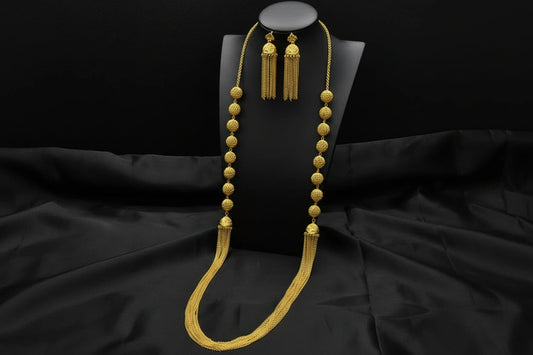 Tassel Bead Design Gold Plated Necklace Set For Women by Charm Jewelry