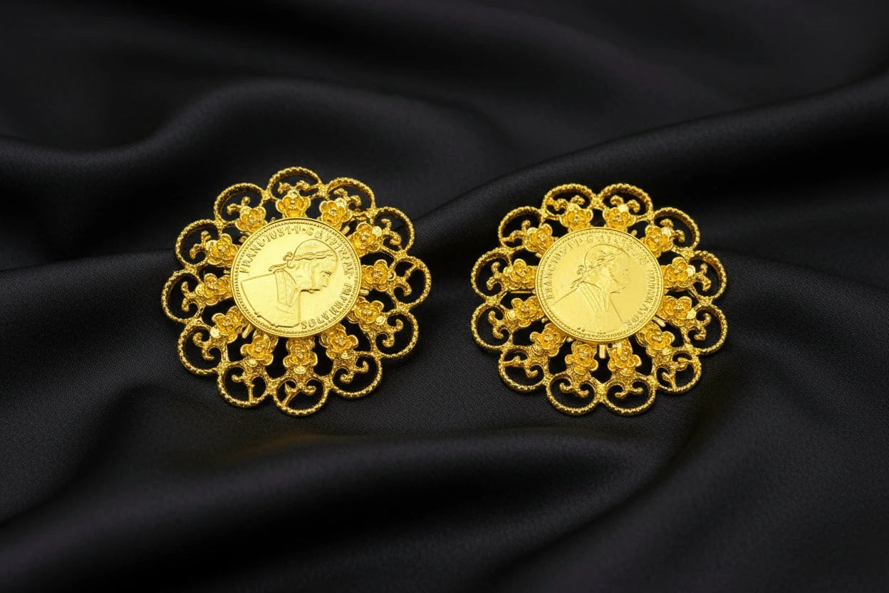 Gold decorative items with coins