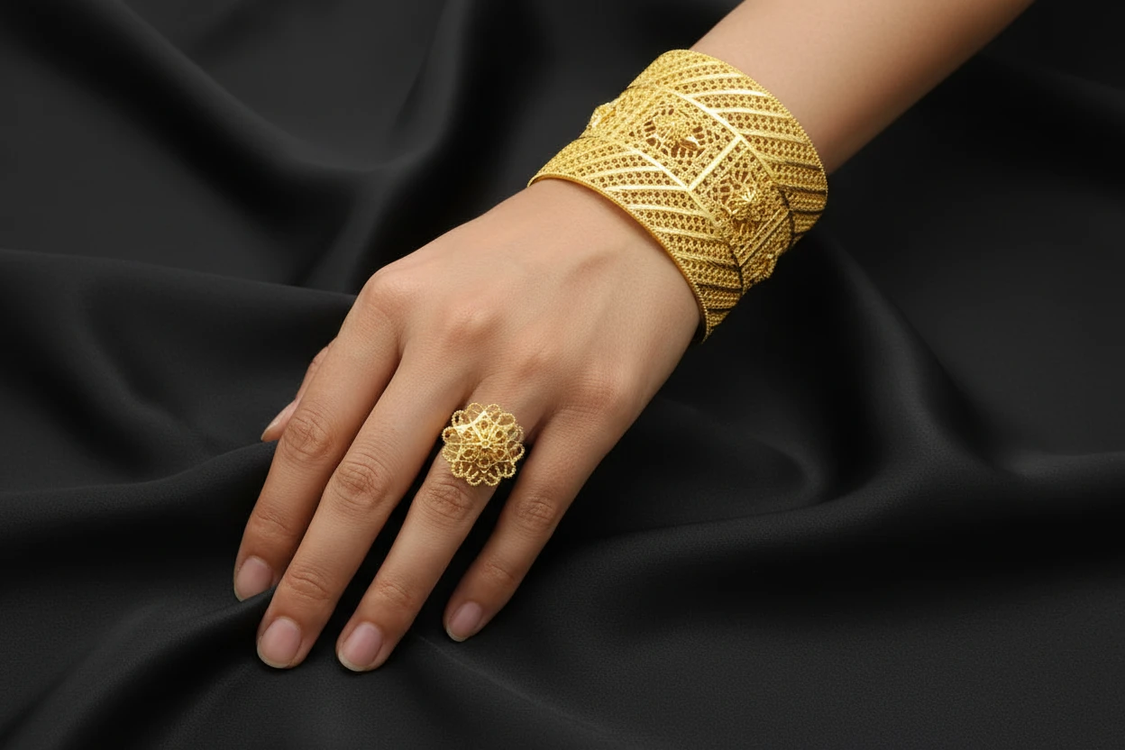 geometric gold plated jewelry with elegant luxury design