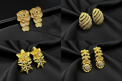 floral gold plated jewelry with elegant luxury design