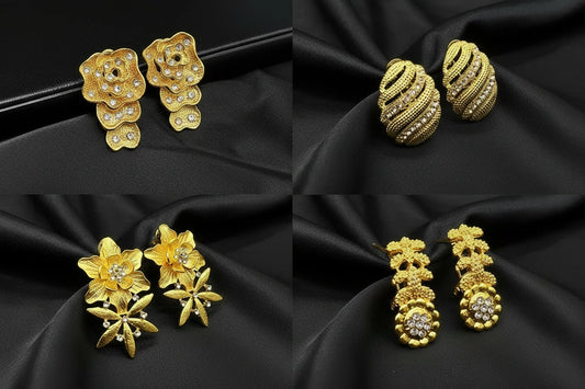 floral gold plated jewelry with elegant luxury design