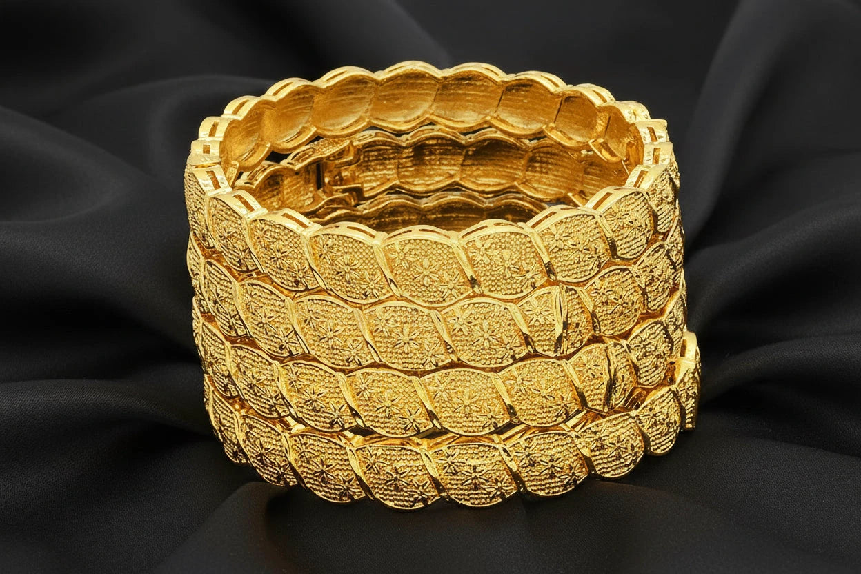 floral gold plated jewelry with elegant luxury design