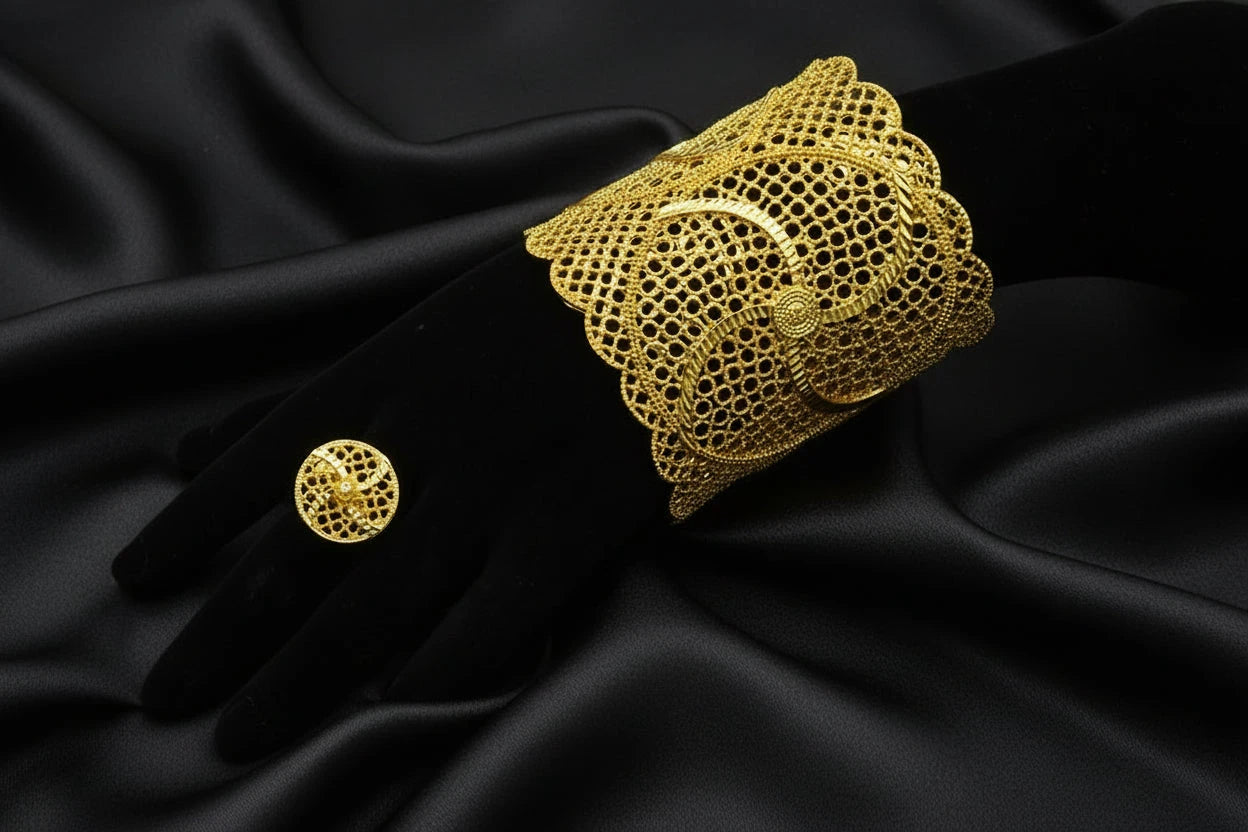 classic gold plated jewelry with elegant luxury design