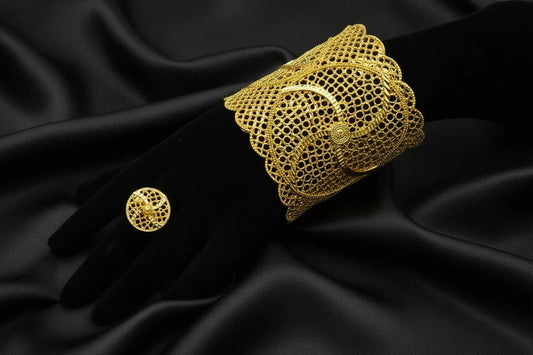 classic gold plated jewelry with elegant luxury design
