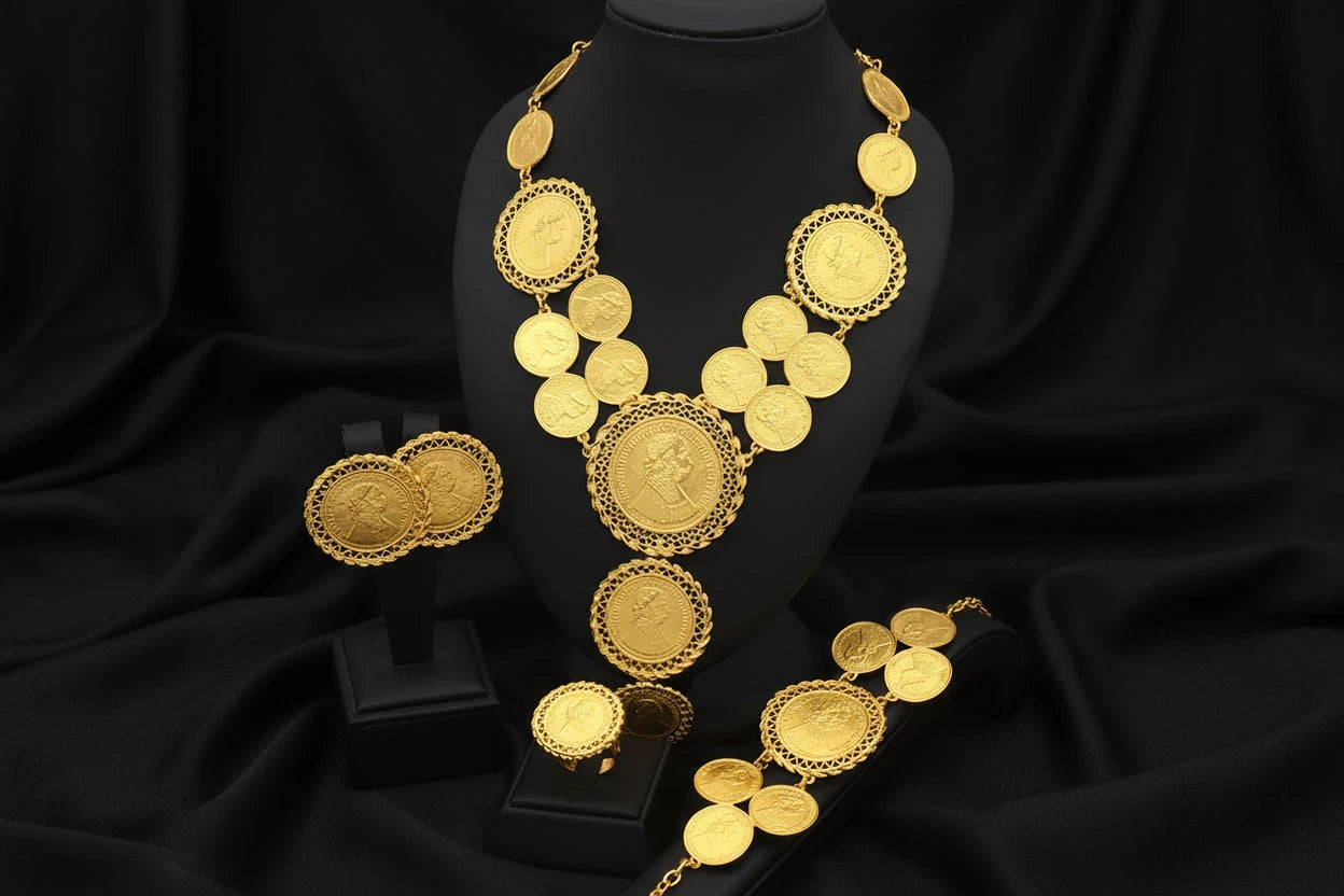coin gold plated jewelry with elegant luxury design