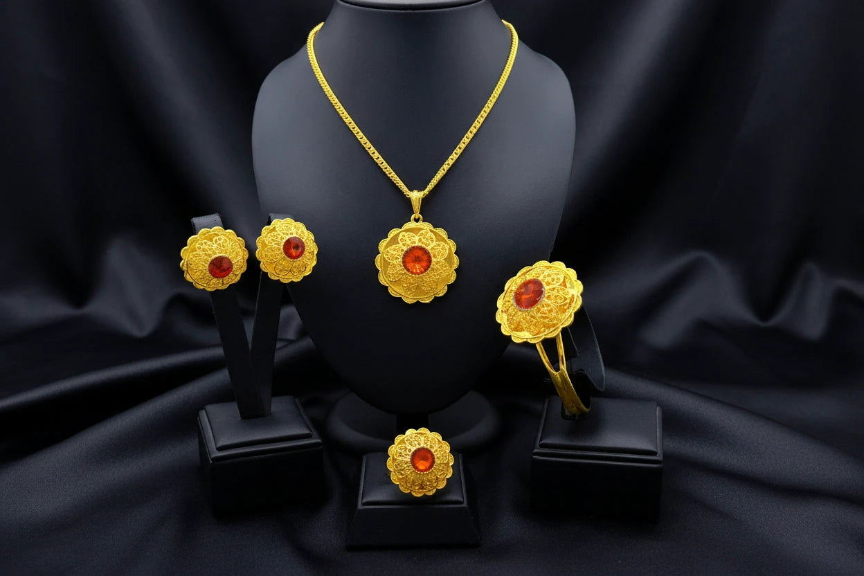 classic gold plated jewelry with elegant luxury design