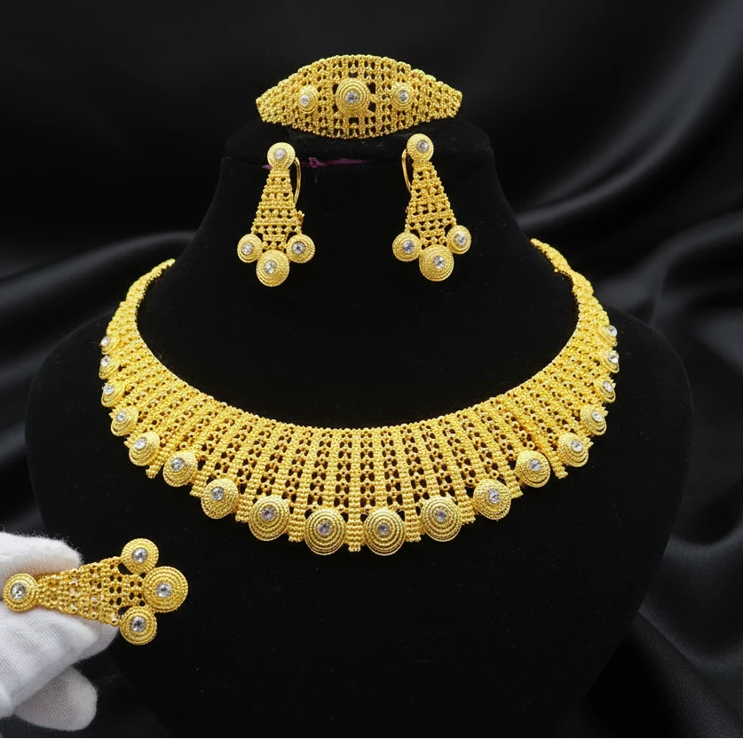 classic gold plated jewelry with elegant luxury design