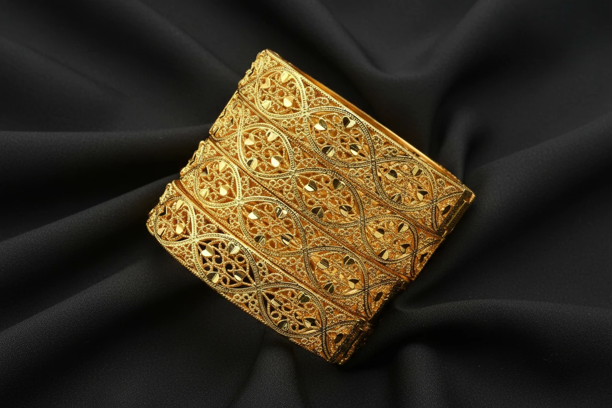 Aveline Classic Artful Design Gold-Plated Bracelet by Charm Jewelry