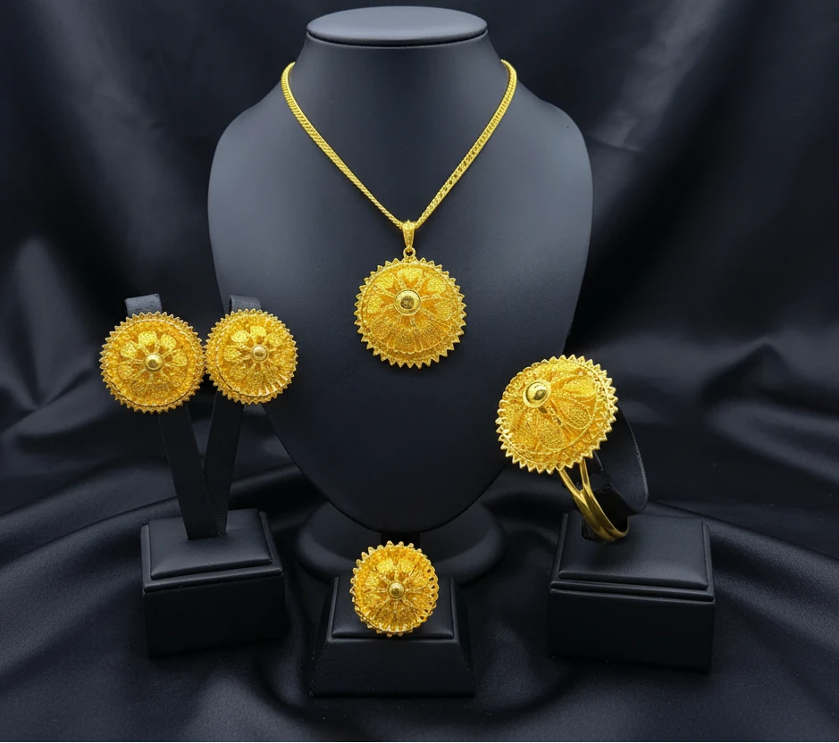 classic gold plated jewelry with elegant luxury design