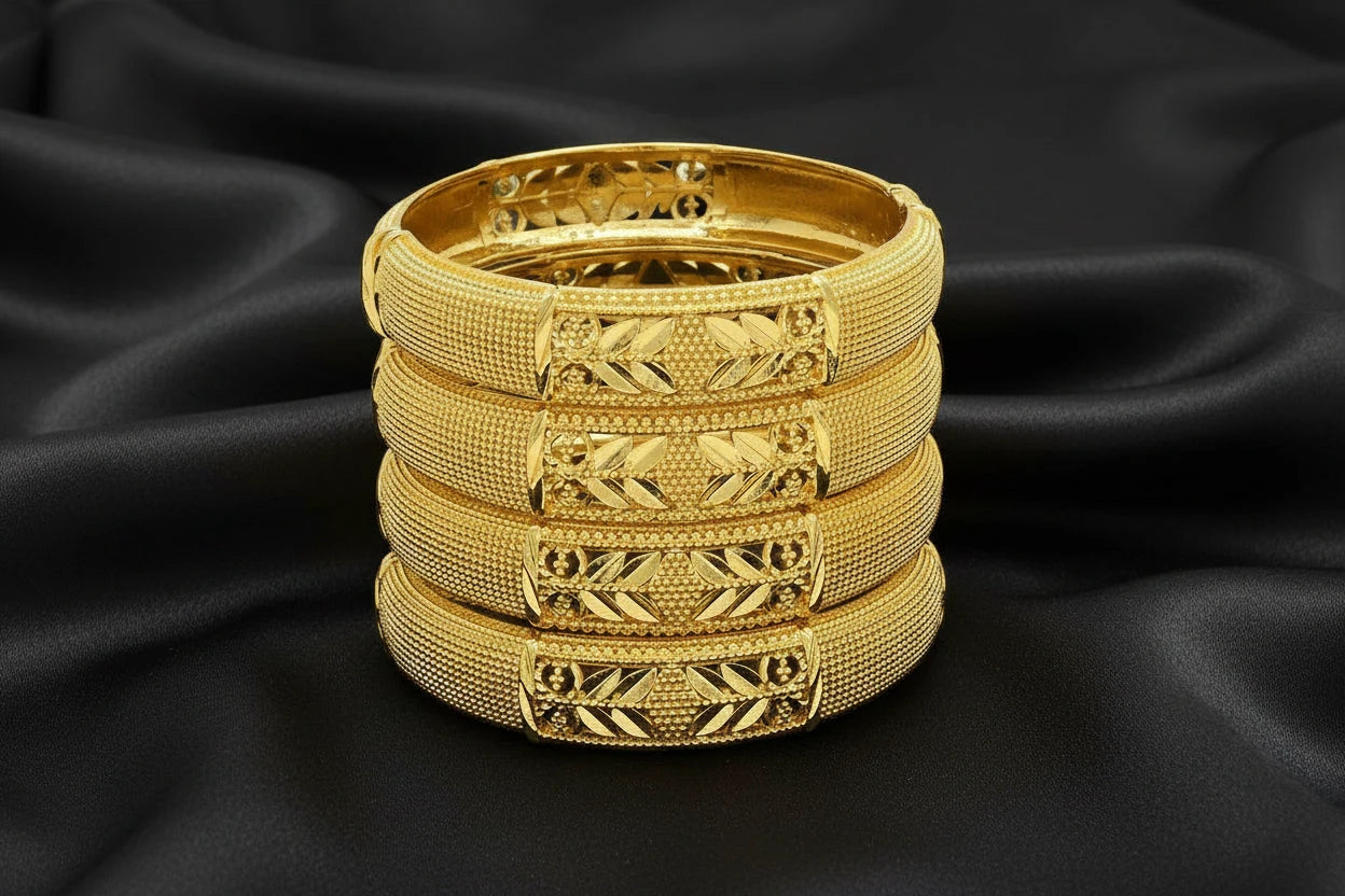 floral gold plated jewelry with elegant luxury design