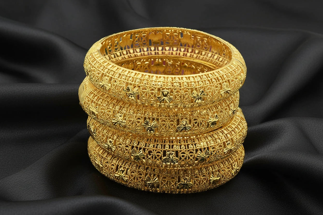 floral gold plated jewelry with elegant luxury design
