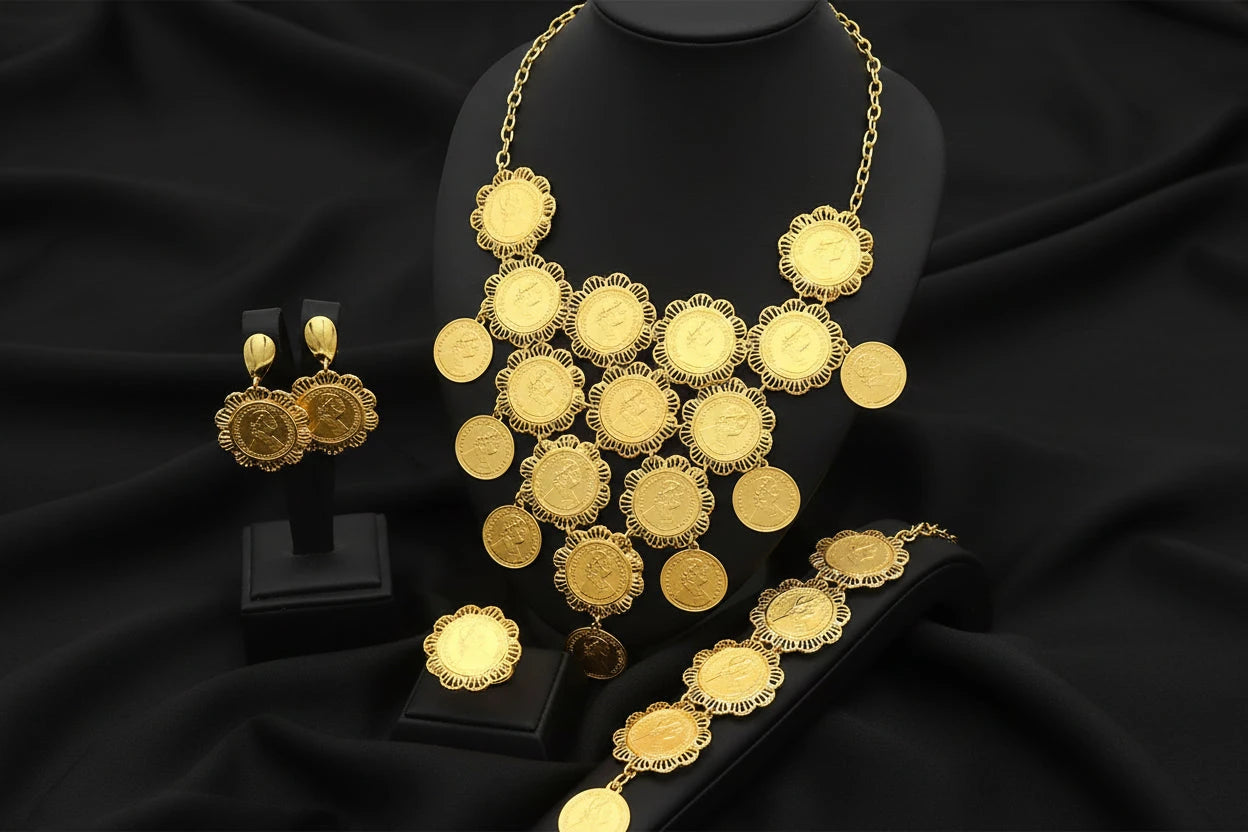 coin gold plated jewelry with elegant luxury design