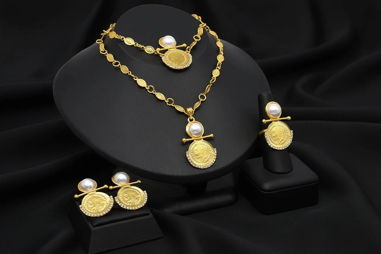 coin gold plated jewelry with elegant luxury design