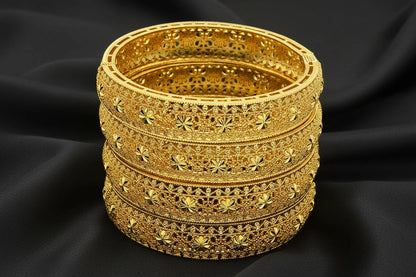 floral gold plated jewelry with elegant luxury design